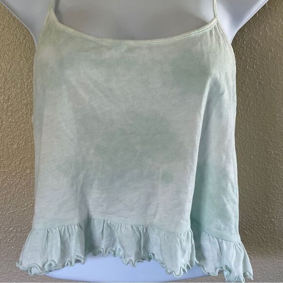 NWT American Eagle Tie Dye Cropped Ruffled Tank Top Mint Green Size Large - Picture 3 of 11